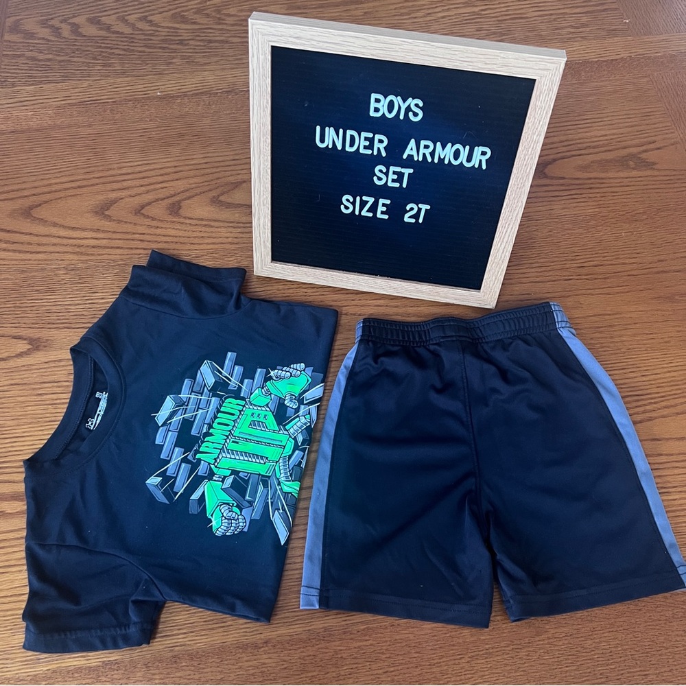 Boys 2T Under Armour tee shirt and short set